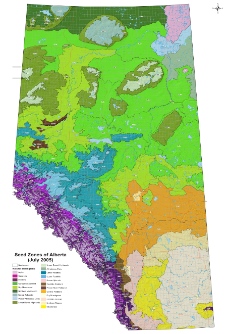 seed zone map of Alberta